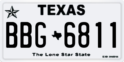 TX license plate BBG6811