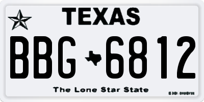 TX license plate BBG6812