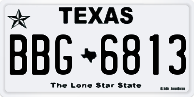 TX license plate BBG6813