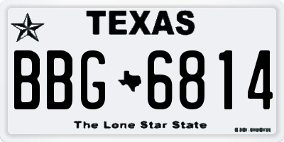 TX license plate BBG6814