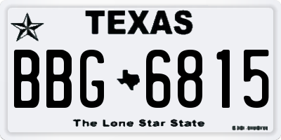 TX license plate BBG6815