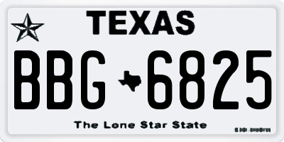 TX license plate BBG6825