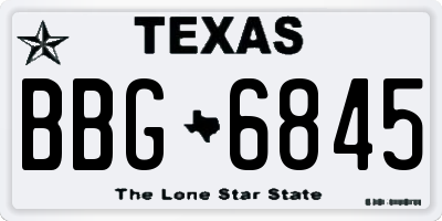 TX license plate BBG6845