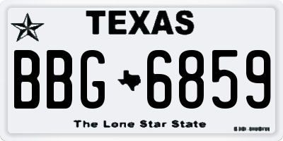 TX license plate BBG6859
