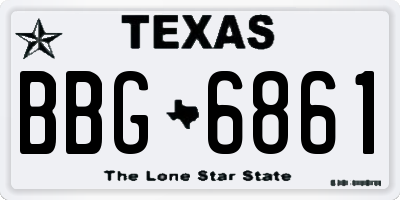 TX license plate BBG6861