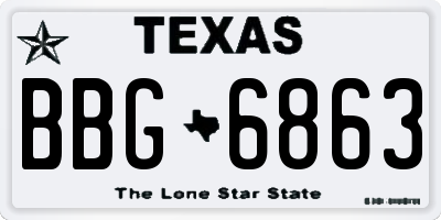 TX license plate BBG6863