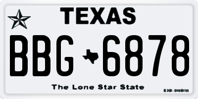 TX license plate BBG6878