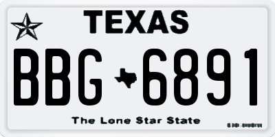 TX license plate BBG6891