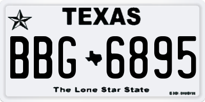 TX license plate BBG6895