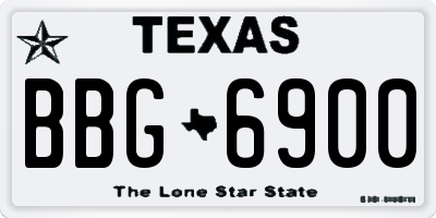 TX license plate BBG6900