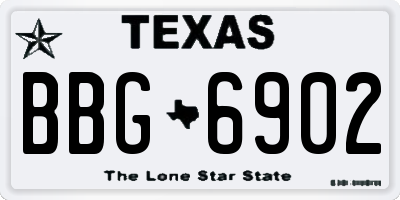 TX license plate BBG6902