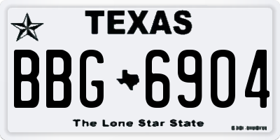 TX license plate BBG6904