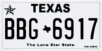 TX license plate BBG6917