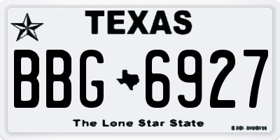 TX license plate BBG6927