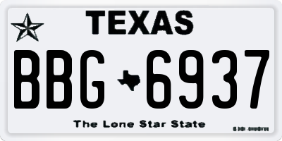 TX license plate BBG6937