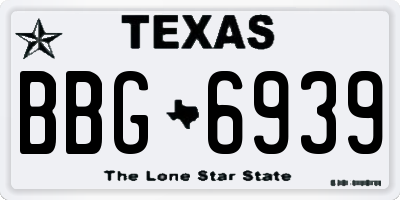 TX license plate BBG6939