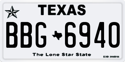 TX license plate BBG6940