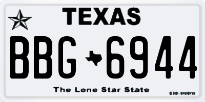 TX license plate BBG6944