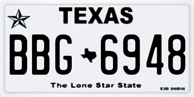 TX license plate BBG6948