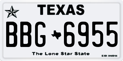 TX license plate BBG6955