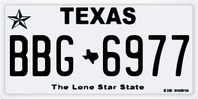 TX license plate BBG6977