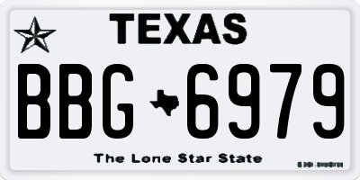 TX license plate BBG6979