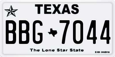 TX license plate BBG7044