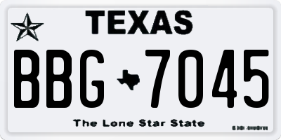 TX license plate BBG7045