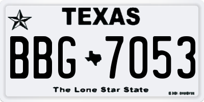 TX license plate BBG7053