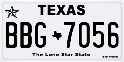 TX license plate BBG7056