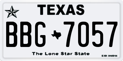TX license plate BBG7057