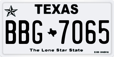 TX license plate BBG7065
