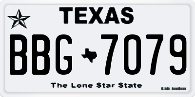 TX license plate BBG7079