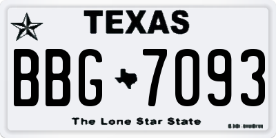 TX license plate BBG7093