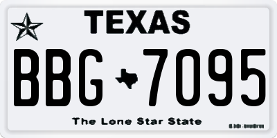 TX license plate BBG7095