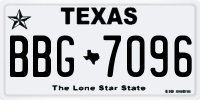 TX license plate BBG7096