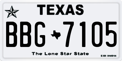 TX license plate BBG7105