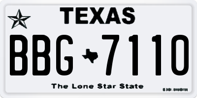 TX license plate BBG7110