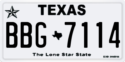 TX license plate BBG7114