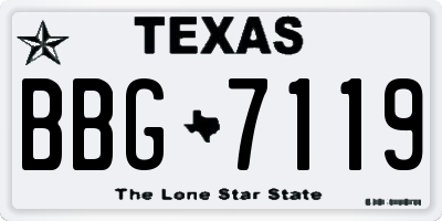 TX license plate BBG7119