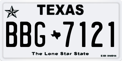 TX license plate BBG7121