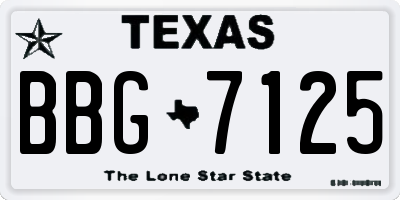 TX license plate BBG7125