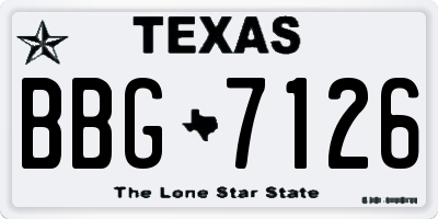 TX license plate BBG7126