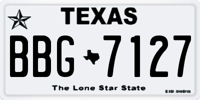 TX license plate BBG7127