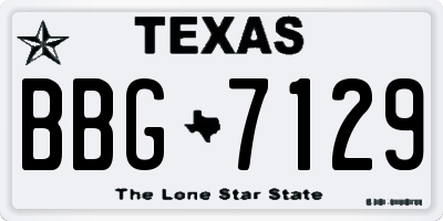 TX license plate BBG7129