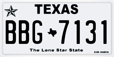 TX license plate BBG7131