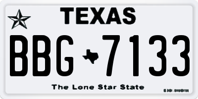 TX license plate BBG7133