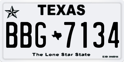 TX license plate BBG7134