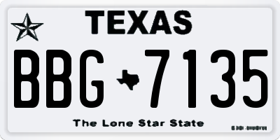TX license plate BBG7135