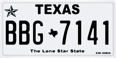 TX license plate BBG7141